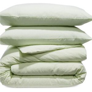 AQUA SEERSUCKER DUVET COVER SET